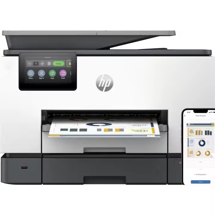 HP OfficeJet Pro Impresora multifunción 9130b, Color, Impresora para Pequeñas y medianas empresas, Imprima, copie, escanee y envíe por fax, Conexión inalámbrica; Impresión desde móvil o tablet; Alimentador automático de documentos; Impresión a doble cara; - 1