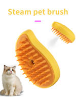 Cepillo De Vapor Para Gatos 3-en-1 Masajeador De Belleza De Silicona Cepillo De Limpieza Para Pelos De Perros Y Gatos Forma Mango - details 0