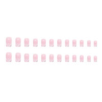 Kit De Uñas Postizas Con Diseño Geométrico Y Estampado De Océano Azul 24 Piezas Uñas Falsas Cortas De ABS Para Arte De Uñas - details 11
