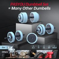 Mancuernas ajustables de 20 kg, Juego de 4 en 1 mancuernas y Kettlebell con barra y flexiones para pesas de gimnasio, juego de mancuernas multifunción para gimnasio en casa - details 4