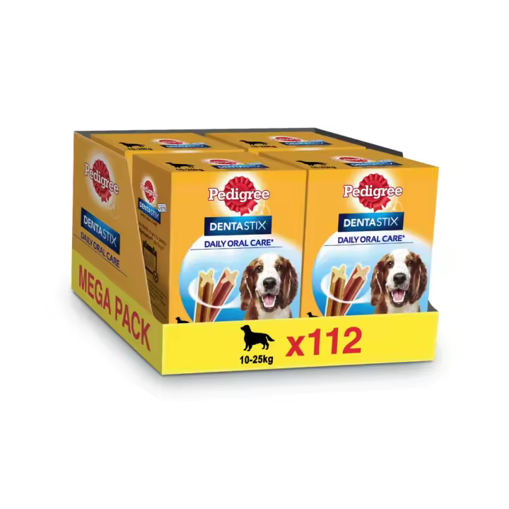 DENTASTIX - Daily Oral Care - Snack Dental (112 Unidades) para Perros Medianos (10-25 kg) **IMPORTANTE** CADUCIDAD AGOSTO 2025 - 1