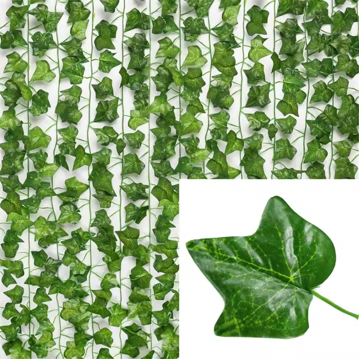 Guirnalda De Hojas De Hiedra Artificial De 11M Para Decoración De Jardín Murales Bodas Y Fiestas Decoración De Casa Planta Climática Falsa Para Exterior - 1