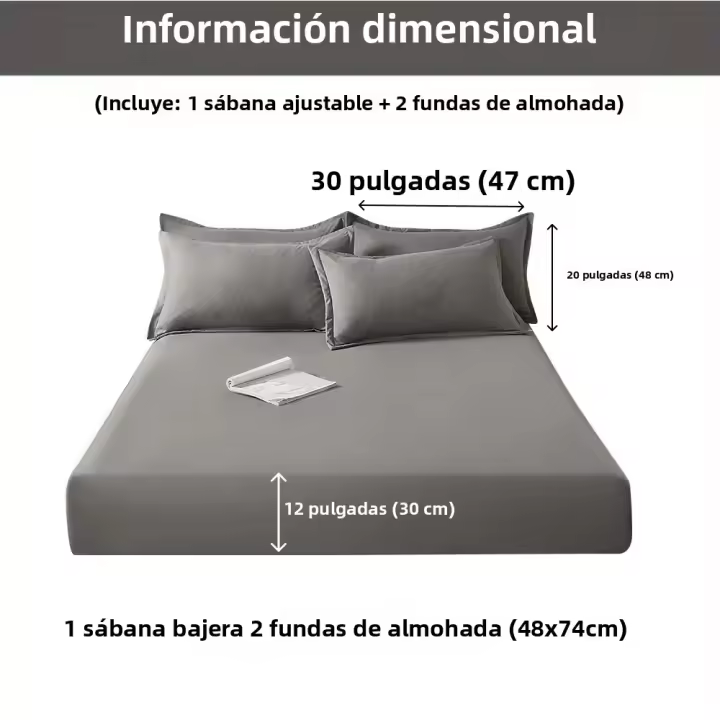 Juego De Sábanas De Algodón 3 Piezas With Fundas Para Fundas Suaves Y Transpirable Cubierta De Mátress Para Cama - 1