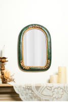 Espejo De Maquillaje Vintage De Lujo Europeo Con Diseño Embossado En Resina Verde Para Decoración Y Fotografía Propiedad De Resina Carved - details 0
