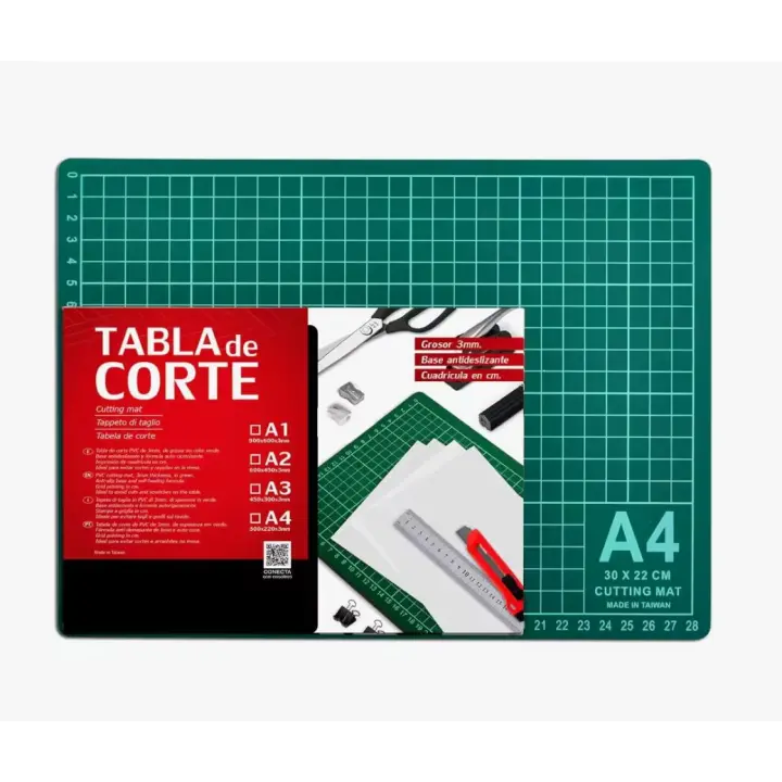 Tabla de Corte A2 Doble Cara Plancha de Corte 3mm para Costura y Manualidades Base de Corte para Patchwork Cutting Mat Color Verde - 1