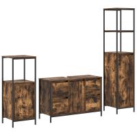 Juego de Muebles de Baño de 3 Piezas en Roble Ahumado - details 1