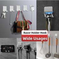 Ganchos para Maquinilla de Afeitar,4 Piezas Ganchos Adhesivos 3M Para Pared,Acero Inoxidable Soporte para Afeitadora de Ducha para Cocina,Baño - details 2