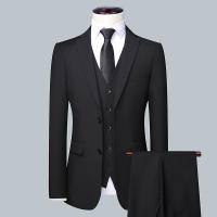 Traje De Tres Piezas Para Hombre Primavera Otoño Dos Botones Carrera Trabajo Decorativo Cuerpo S-6XL Con Chaleco Y Pantalones - details 3
