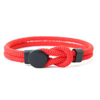 Nuevo Pulsera De Hombre Con Dos Capas De Cuerda De Náilon 4mm Pulsera De Hilo Rojo Suerte Tamaños Diferentes Accesorios Regalo Para Él - details 9