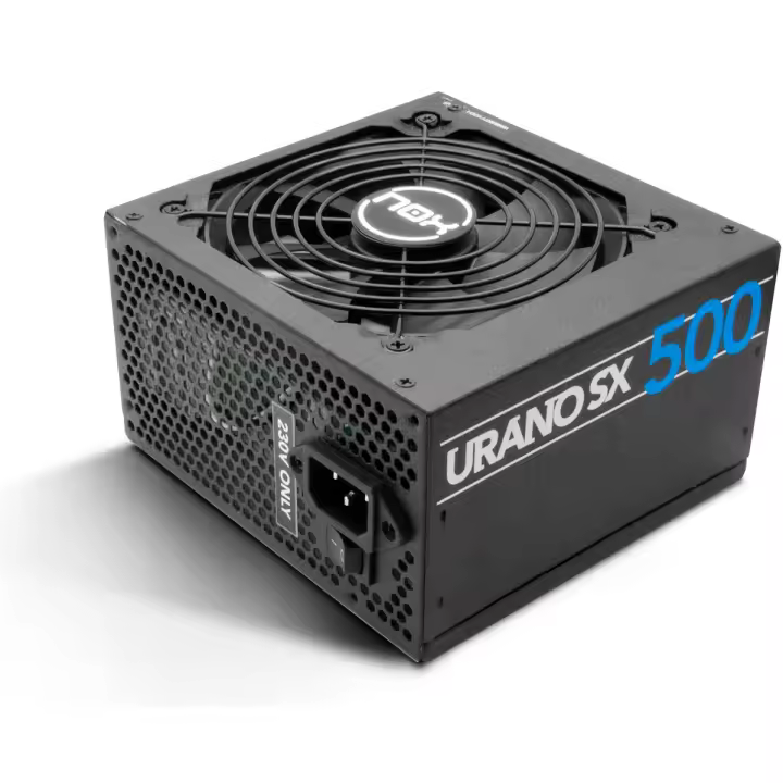 NOX URANO SX 500 - Fuente de Alimentación 500W, Eficiencia Green Power, Ventilador 120mm con Sistema Ball Bearing, Compatible con Intel, PFC, Negro - 1