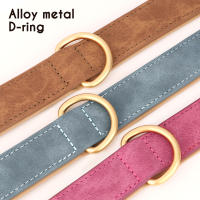 Collar De Cuero Genuino Para Perros Duradero Y Ajustable Con Colgante Suave Para Pequeños Medianos Y Grandes Razas Incluye Pitbull Pug - details 3