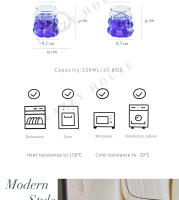 Taza De Café De Vidrio Resistente Al Calor Taza De Leche Para Desayuno Vaso De Agua Creativo Para Amantes Del Bebida Transparente De Borosilicato Alto - details 3