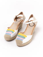 Sandalias alpargatas mujer valencianas con cuñas altas y plataforma de espartos multicolor plantilla gel Paloma Wang - details 4