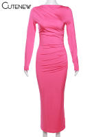 Vestido Largo Elegante Para Mujer NIBBER Con Cuello Redondo Y Patchwork Ajustado Para Noche Traje De Fiesta Vestidos - details 4