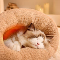 Saco De Descanso Para Gatos Y Perros En Otoño/Invierno Cómodo Y Caliente Semi-Abierto Con Plush Suave Para Viajes - details 3