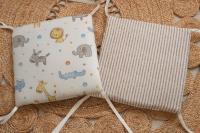 LALA - Ropa de Cama para Cuna de Bebe, ropa de Cama para recien nacidos, Valla anticolisión para Bebe, Algodón, color caquí, León, 30x30x6, Pieza Entra Lavada. - details 7