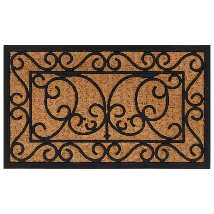 vidaXL Felpudo rectangular de goma y fibra de coco 45x75 cm - 1