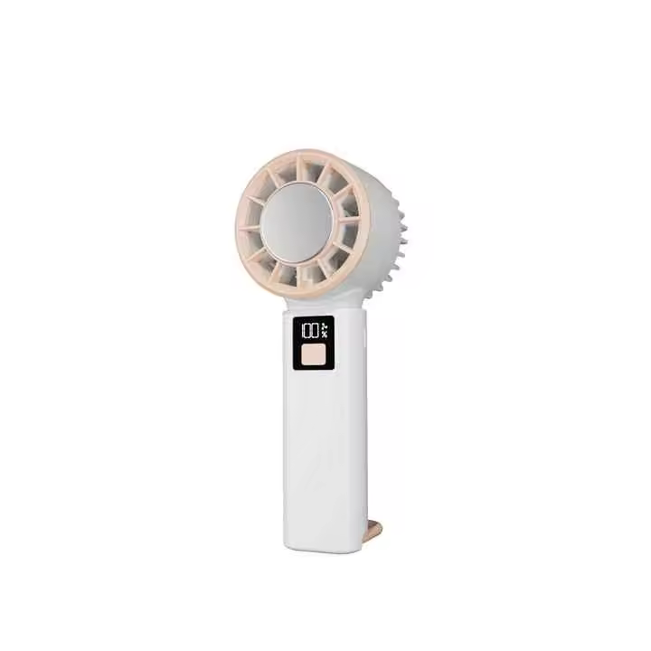 Ventilador de mano de alta velocidad con enfriador de hielo, mini ventilador turbo ajustable de 1-100 velocidades, batería recargable de 4000 mAh y pantalla digital, regalos para mujeres y - 1