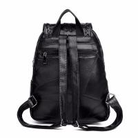 Mochila De Mujer De Cuero De Alta Calidad Diseñadora Bolso De Moda Para Escuela Y Viajes Gran Capacidad Multifuncional Con Cierre De Cremallera - details 6