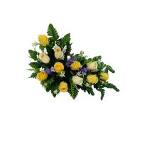 CENTRO FLORES ARTIFICIALES PARA EXTERIOR  IDEAL PARA TODOS LOS SANTOS CEMENTERIO CON JARDINERA CONTENEDOR MEDIDAS 55*50*15 - details 2
