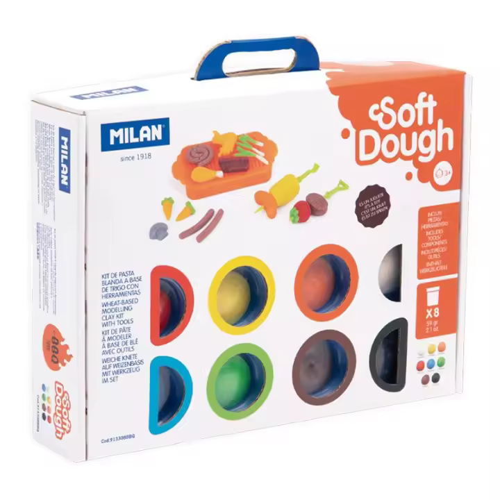 JUEGO DE PASTA BLANDA MILAN BBQ BARBACOA SOFT DOUGH CON HERRAMIENTAS - 1