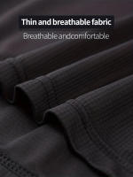 Camiseta De Hombre Ultra-Ligera Negra Con Cuello Redondo 6 Piezas Secado Rápido Transpirable Absorbedor De Sudor Para Fitness Gimnasio Y Ru - details 5