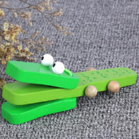 Castañuelas De Madera Para Niños Instrumentos Musicales De Dibujo Animado Juguetes Educativos Manija De Golpe Para Bebés - details 3