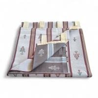 Cortina alpujarreña decorativa 140x260 cm con diseño flor de lis Roja – Tejido jacquard de algodón y poliéster con dibujo permanente – Estilo rústico para casas de pueblo, cocinas, patios y salones – Fabricada en España – OEKO-TEX - details 3