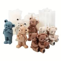 Molde De Vela De Silicona 3D Oso Teddy Para Decoración Del Hogar Y Hacer Mantequilla De Forma De Pareja De Osos Romántica Para Regalo De Boda Herramientas Para Hacer Mantequilla Y Resina Epoxy - details 5