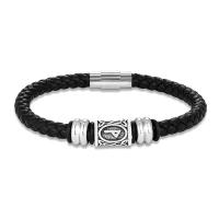 Pulsera Vikinga Vintage Con Runas Para Hombres Y Mujeres Hecha a Mano En Cuero Con 24 Runas Nórdicas Pulsera Escandinava De Amuleto Para Parejas Regalos - details 13