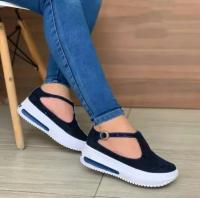 Zapatos De Plataforma Informales Para Mujer Mocasines Planos Con Punta Redonda Y Hebilla Talla 43 Zapatillas Confortables Para Todas Las Estaciones - details 2