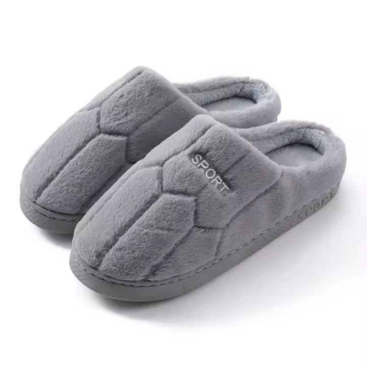 Zapatillas De Invierno Unisex Algodón Tacones Plano Antideslizantes Para Hombre Y Mujer Pantuflas De Plush Cálidas Para El Hogar Pareja - 1