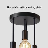 1pc Lámpara De Techo Moderna Sencilla Con Cuatro Cabezas E27 Base Para Entrada Dormitorio Cocina Pasillo Candelabro Negro - details 4