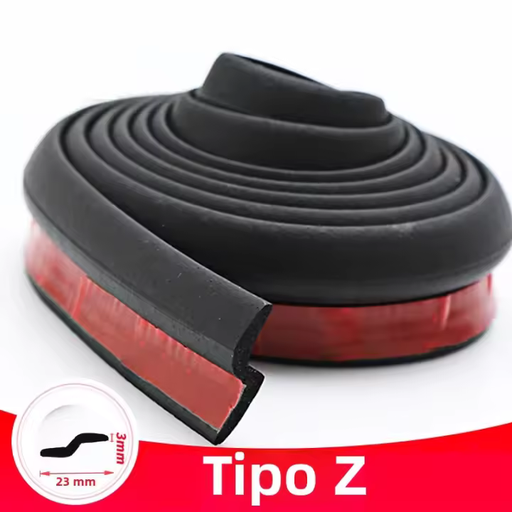BLALION Tira De Sellado Para Puerta De Coche En Goma EPDM Aislamiento Acústico Y Antipolvo Adhesivo Fuerte Tipo D P Z - 1