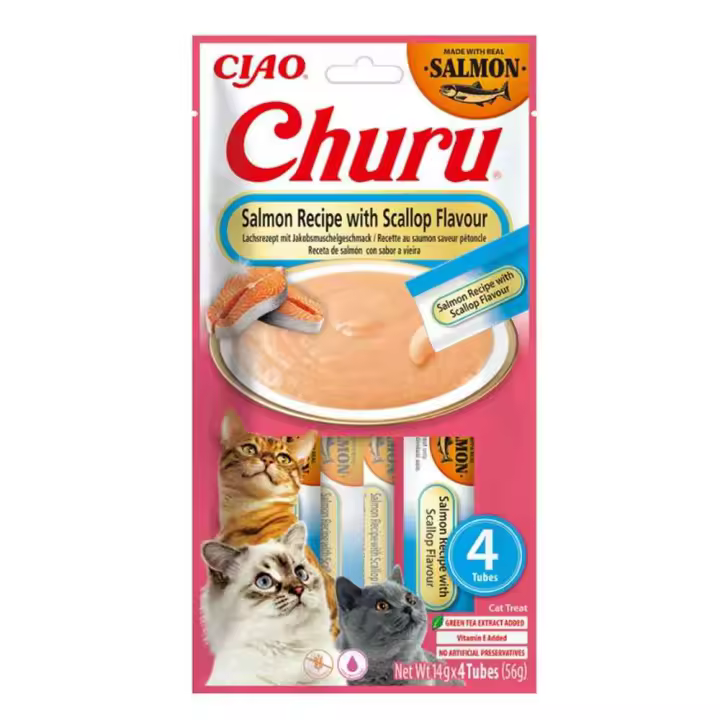 Churu Cat Receta De Salmón Con Vieira 4 X 14Gr - 1