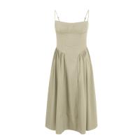 Vestido Midi Elegante Y Delgado Sin Espalda Para Mujer Vestido De Fiesta De Verano Elegante Con Suspensión Sólida Vestidos Para Mujer - details 27
