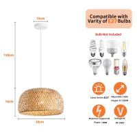 Lámpara Colgante De Bambú Clásico Con Brillo Y Rattan Iluminación Pendente Hecha a Mano Para Decoración De Hogar Y Dormitorio - details 8