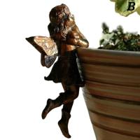 Decoración De Resina Para Jardín Fae Girl Colgante De Taza Combinación De Flor Borde De Canasta Ornamento Para Maceta - details 8