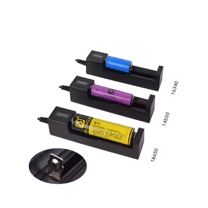 Cargador usb para pilas 18650, 16340, 14500, 10400 y 26650 - 1