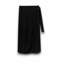 Falda Greeny Negra Tiffosi - Midi Talle Alto con Aberturas - details 4
