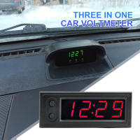 Reloj Digital LED 3 En 1 Para Coche Medidor De Temperatura Y Voltaje Voltímetro Luminoso Accesorios Electrónicos Para Automóviles - details 3