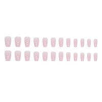 Uñas Postizas De Ballet Rosa Gradient Minimalista Francés 24 PCS + 1 Pegamento + 1 Linterna De Uñas Material De Resina - details 3