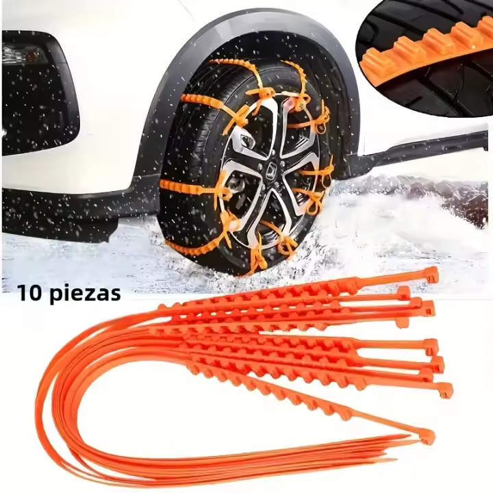 Cadenas Antideslizantes Para Coche 10pcs Tipo Universal Para Invierno Nieve Y Carretera Arenosa Cadena Antideslizante Para Llantas - 1
