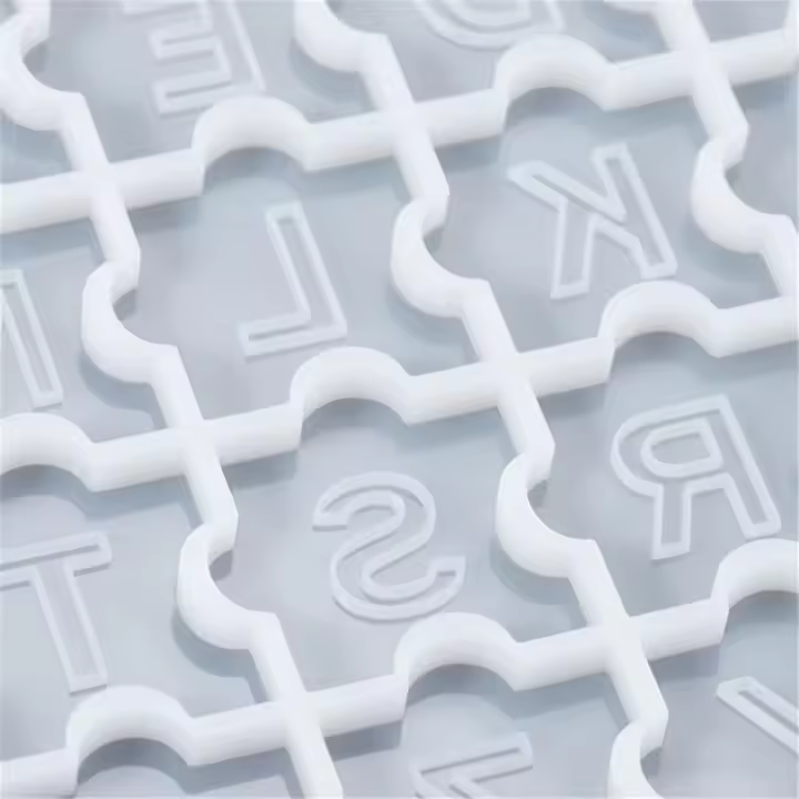 Molde De Silicona Para Puzzle Alfabeto Inglés DIY Epoxy Resina Mold De Gotas De Agua Para Joyería Forma De Letras - 1
