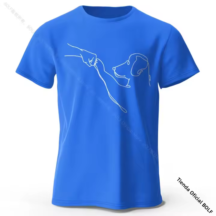 Camiseta Unisex De Algodón 100% Moderna Y Minimalista Con Estampado De Amigo Del Perro Cuello Redondo Manga Corta Para Uso Diario - 1