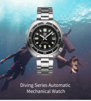 Reloj Mecánico De Pulsera ADDIESDIVE Con Cristal De Esmeralda Resistente Al Rasguño Para Hombre Diseño De Moda Acero Inoxidable Automático Resistente Al Agua Para Buceo - details 0