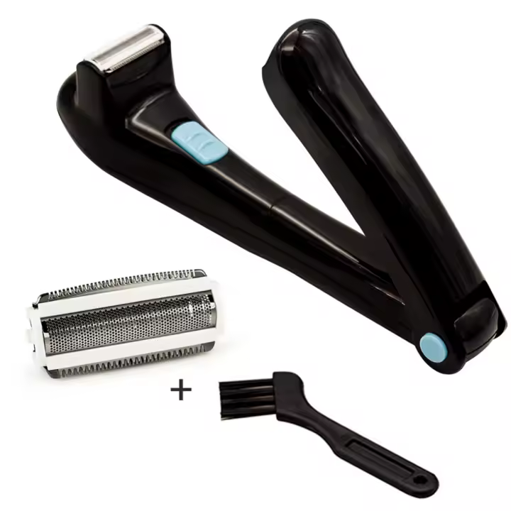 Afeitadora eléctrica plegable para hombres, máquina de afeitar de 180 grados con batería, removedor de pelo de mango largo - 1