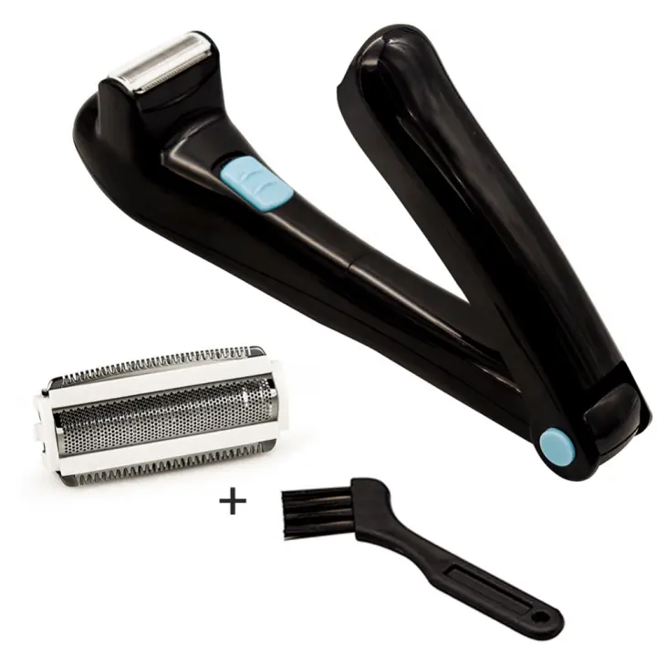 Afeitadora eléctrica plegable para hombres, máquina de afeitar de 180 grados con batería, removedor de pelo de mango largo - 1