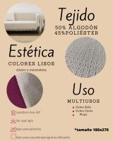 Novotextil Novotxtil- Colcha Multiusos Fina y Ligera de Colores Lisos. Tejido Trenzado 50% Algodón, 45% Poliéster, 5 % Otras Fibras. Tamaño 180x270 con Flecos en la Parte Inferior. - details 0