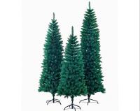 Árbol de Navidad Artificial Fina Estrecha, Árbol de Navidad Slim Artificial Abeto Fino de Hoja Espumillón 150cm 180cm 210cm Arboles con Soporte Metálico, Arbol Economico, Arbol Alta, Arbol Navidad Resistente con Hojas PVC, Verde Oscuro - details 0